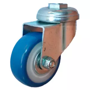 SChv 25 - Мебельное синее колесо 50 мм (под болт, покрытие из поливинилхлорида, полипропил. обод)